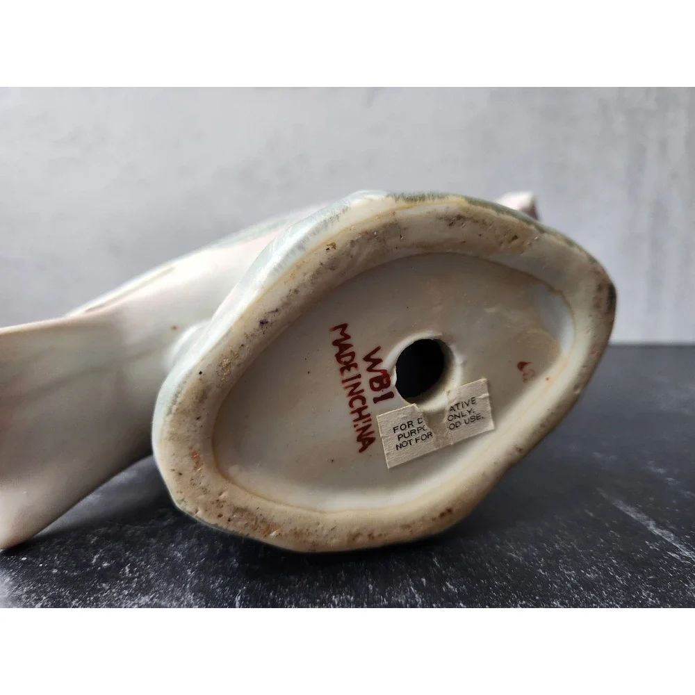 Pair 1950s Vintage Porcelain Dove Pigeon Bird Pastel 6